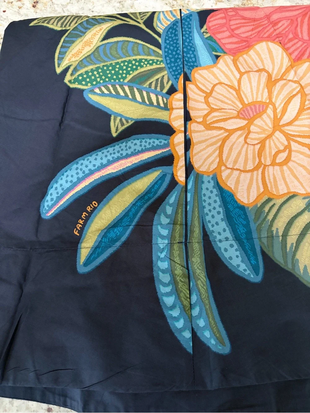 Farm Rio x Anthropologie Tropical Floral Navy Maxi w/Pockets NWOT